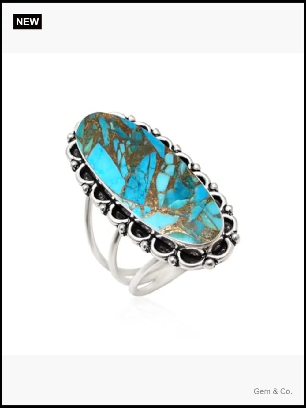 925 Sterling Silver Statement Ring - Oval Natural Gemstone Artisan Jewelry